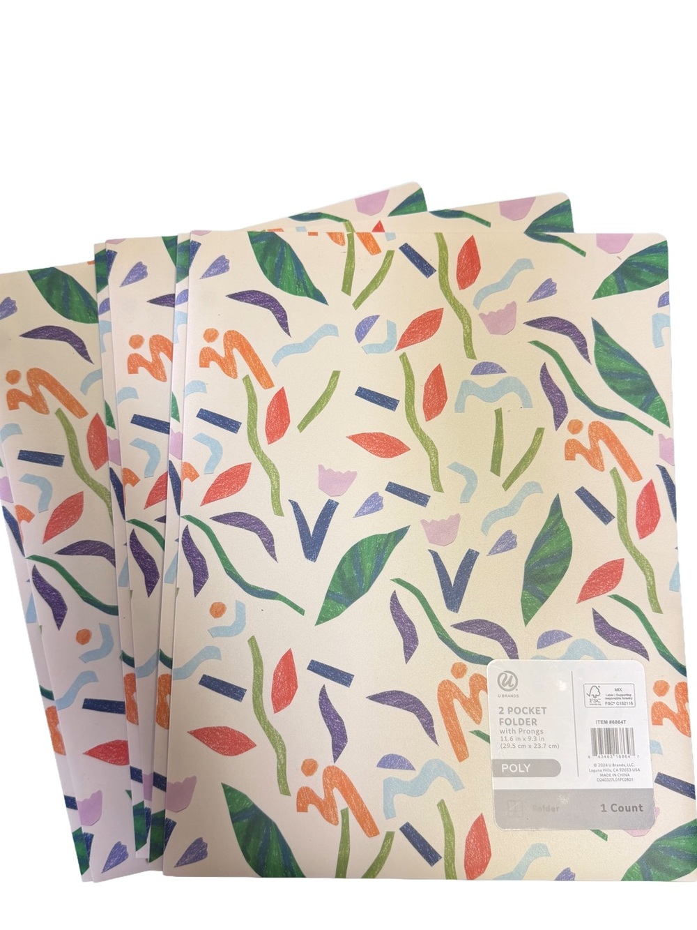 Floral Abstract 2-Pocket Folders - Multicolor